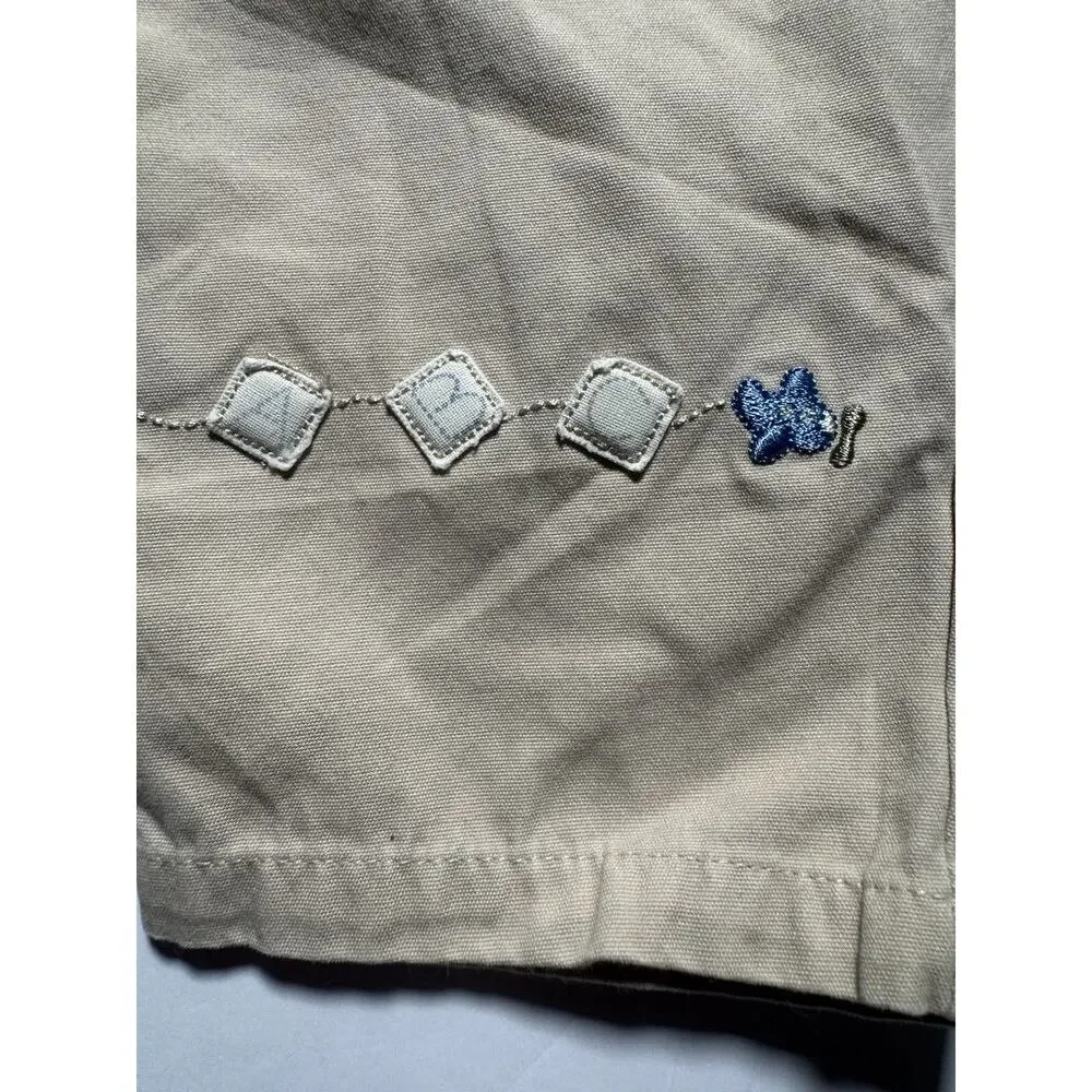 Gymboree Baby Girls Khaki Embroidered Airplane Casual Pants 3-6 Months Cotton